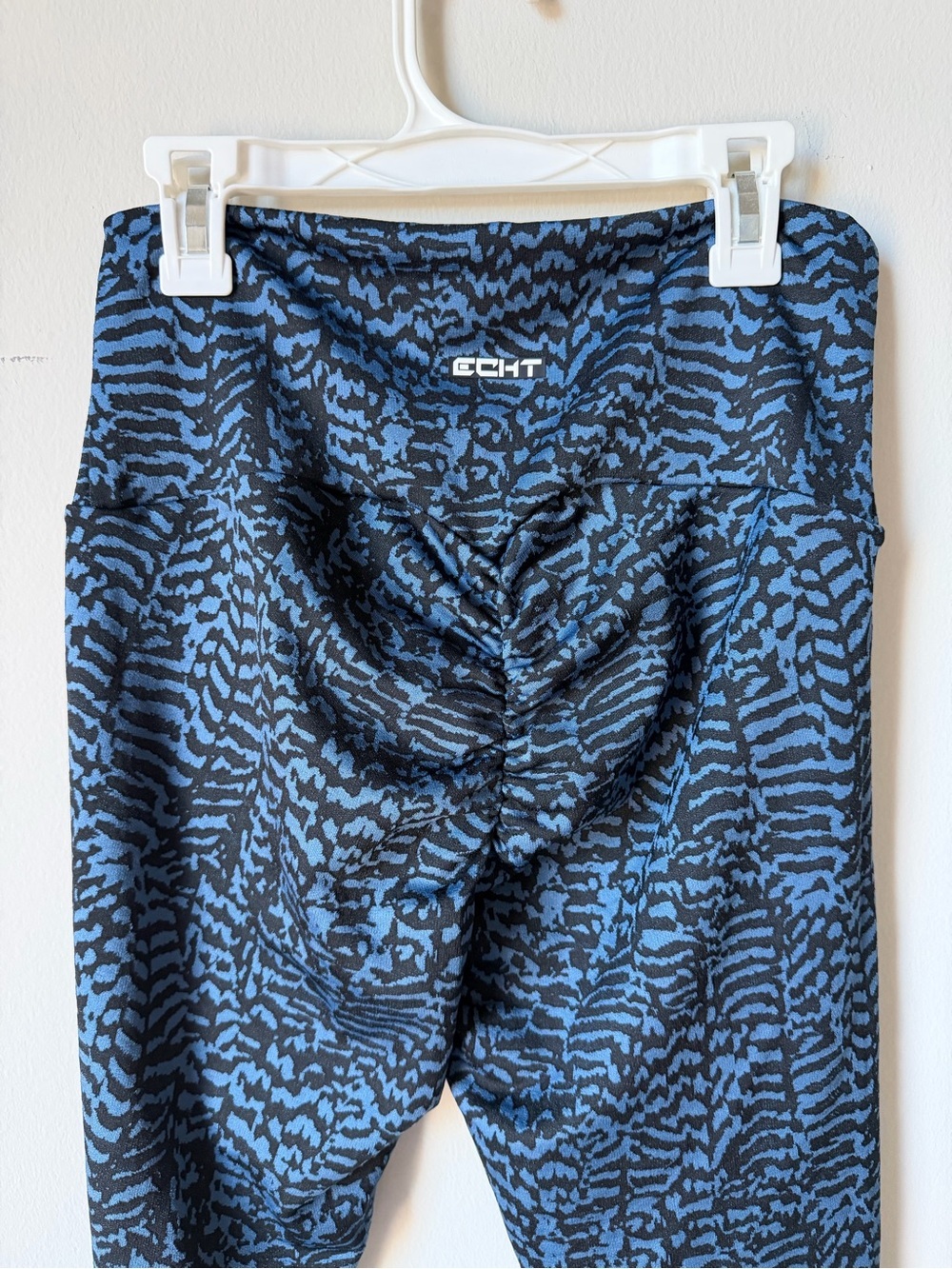 ECHT Blue & Black Animal Print High-Waist Leggings